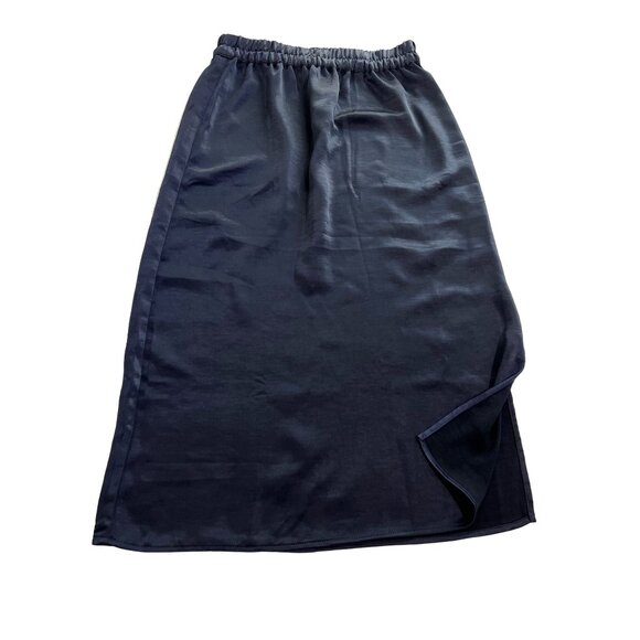 GAP Satin Midi Skirt in Navy Blue